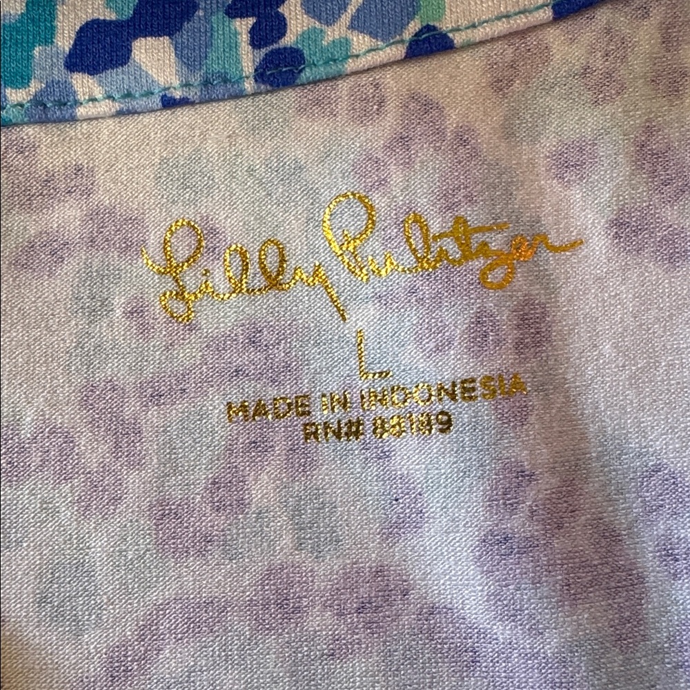 Lilly Pulitzer UPF 50+ Sophiletta Dress, Turquoise Oasis Shell Me You Love Me, L - Picture 6 of 14